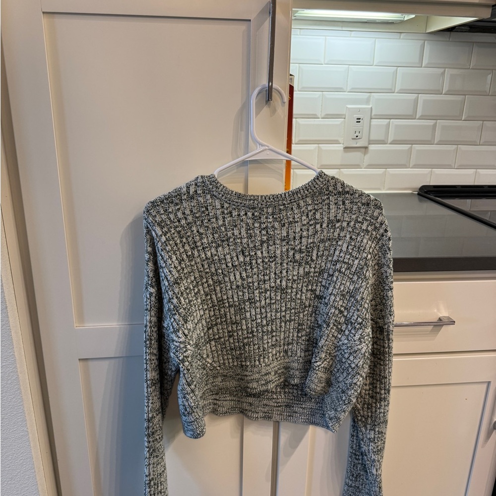 La Hearts Gray Marled Crewneck Sweater